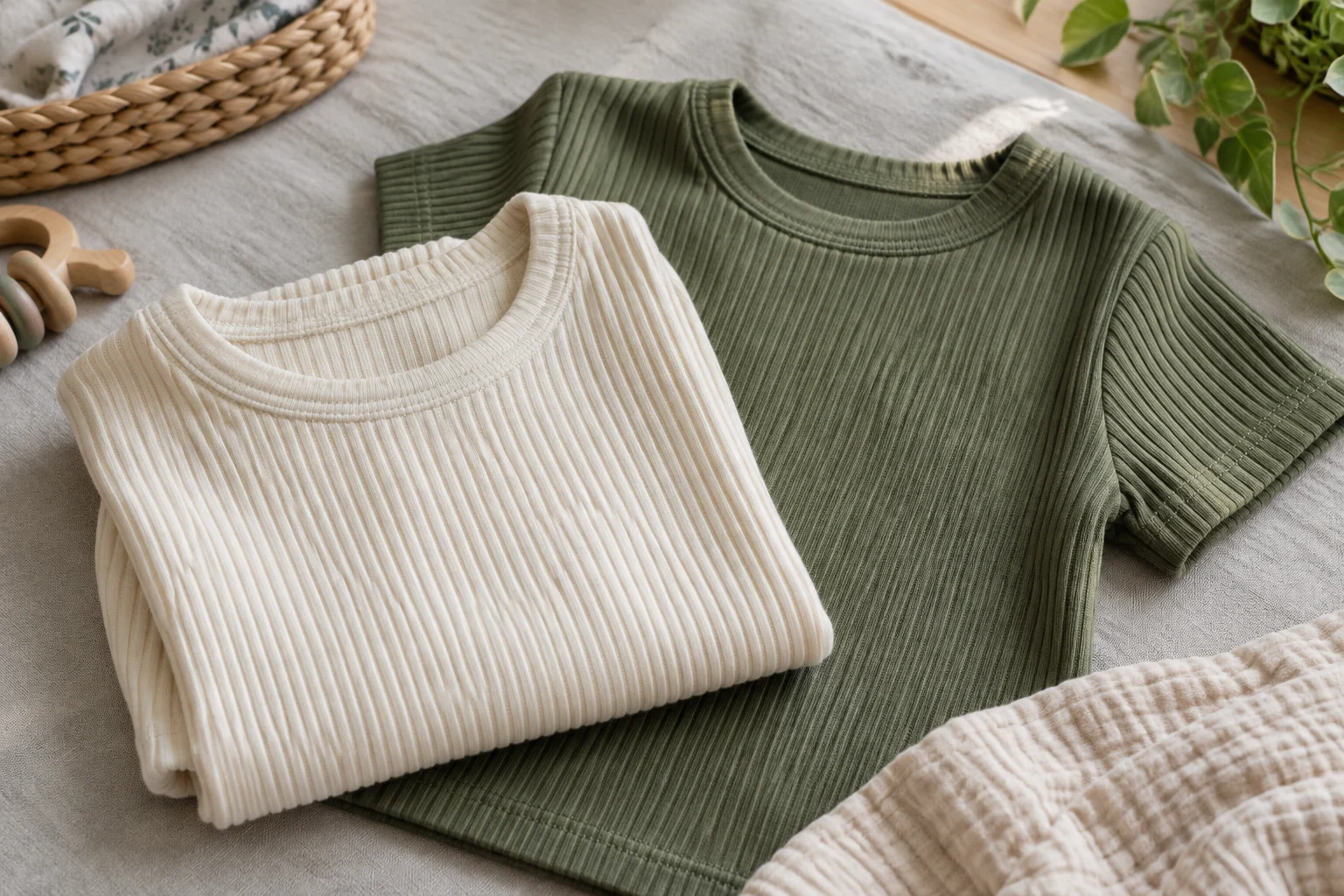 Detail dekat tekstur rajut kain ribbed